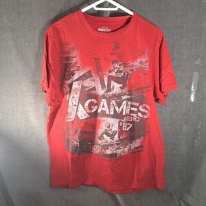 Aeropostale X Games Skateboarder Rescind X Winged Skull Red Graphic Tee G XL